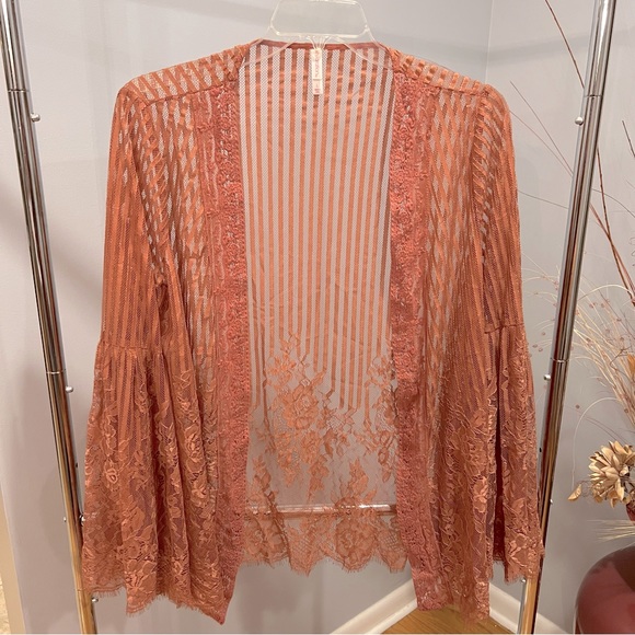 Xhilaration (Target) Striped Lace Kimono, Size L - Picture 1 of 3